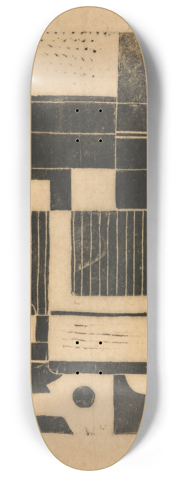 Franz Wilhelm Seiwert - Komposition med en arbejder og en bonde 8.25 inch art skate deck