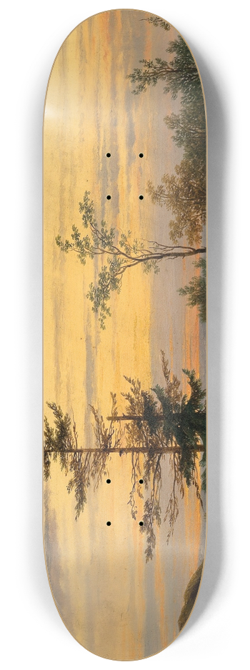 Cornelis Lieste - A Summer Evening on the Riverbank 8.25 inch art skate deck