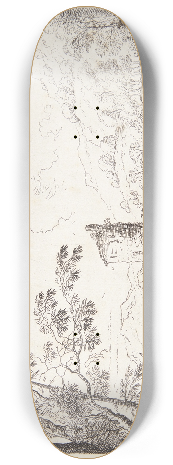 Cornelis Matthieu - Landskab med en bro 8.25 inch art skate deck