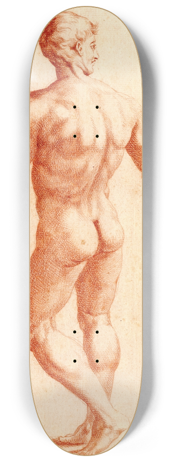 Cornelis Pronk - Tekening van staande naakte man op de rug gezien 8.25 inch art skate deck