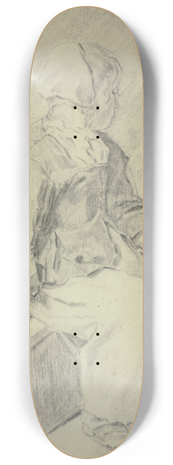 Cornelis Saftleven - Auf einem Schemel sitzendes Mdchen 8.25 inch art skate deck