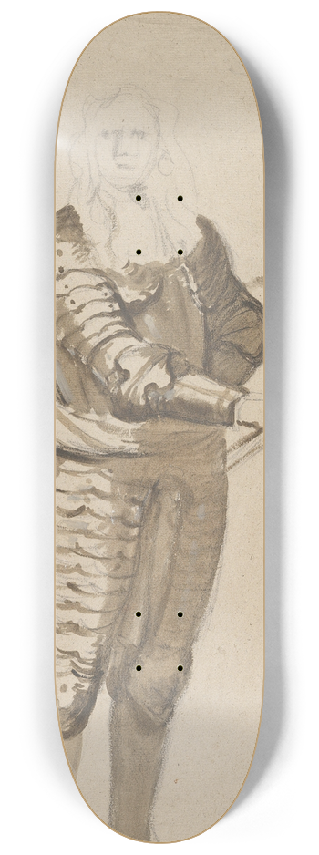Cornelis Schut - Study of a Standing Commander Holding a Staff 8.25 inch art skate deck