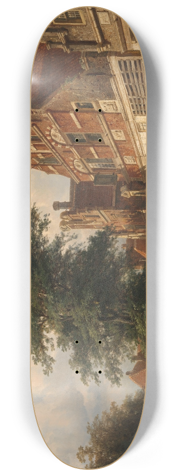 Cornelis Springer - The Zuiderhavendijk, Enkhuizen 8.25 inch art skate deck