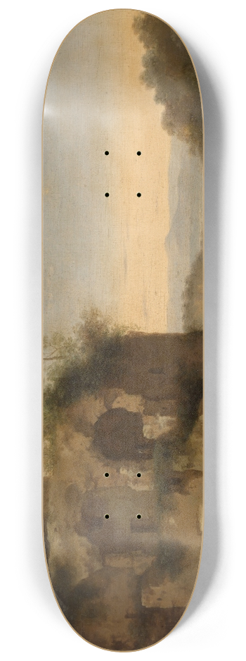 Cornelis Van Poelenburch - Landscape with a Ruin 8.25 inch art skate deck