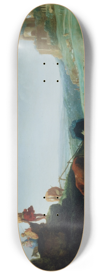 Cornelis Van Poelenburch - Landscape with the Flight to Egypt 8.25 inch art skate deck
