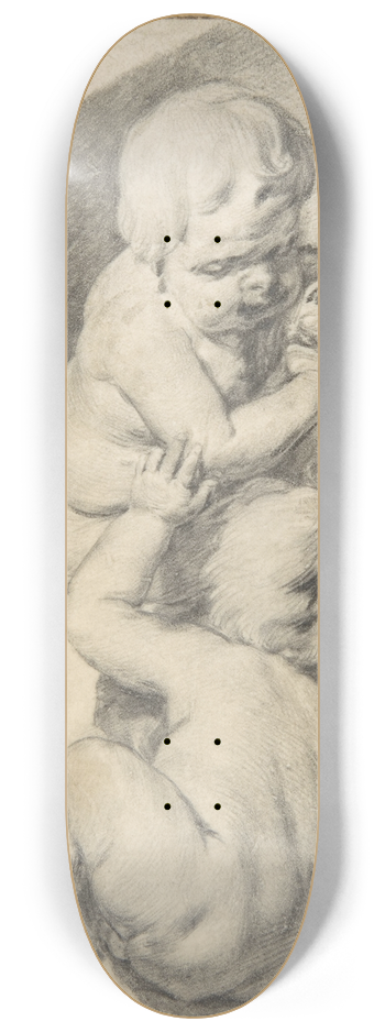 Cornelis Visscher - Two Boys with a Puppy 8.25 inch art skate deck