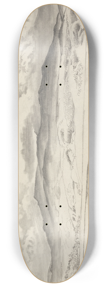 Cornelius Varley - Mountain Panorama in Wales, Cader Idris 8.25 inch art skate deck
