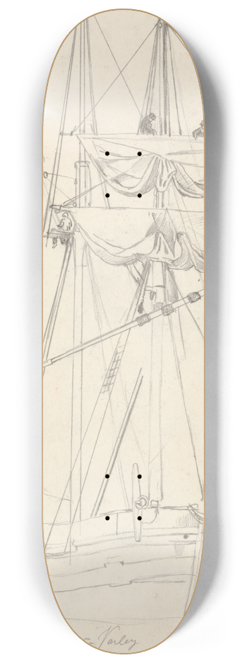 Cornelius Varley - Ship Study 8.25 inch art skate deck