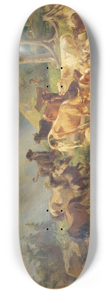 Franz Xaver von Pausinger - Bergige Landschaft mit Khen 8.25 inch art skate deck
