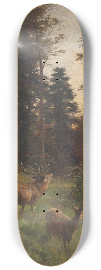 Franz Xaver von Pausinger - Rotwild In Der Abenddmmerung 8.25 inch art skate deck