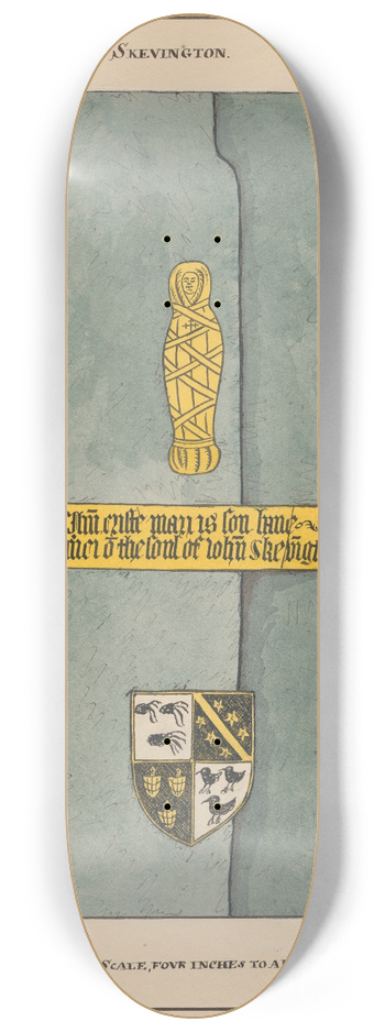 Daniel Lysons - Brass Plate for John Skevington from Hornsey Church 8.25 inch art skate deck