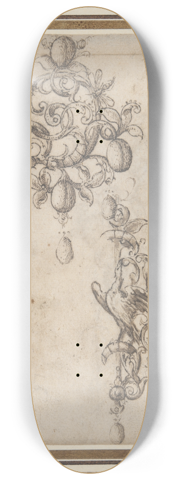 Daniel Mignot - Two designs for brooches with pearl drops 8.25 inch art skate deck