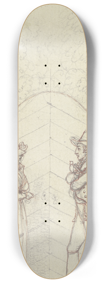 Daniel Nikolaus Chodowiecki - Clarissa und Lovelace vor einer verschlossenen Gartentr 8.25 inch art skate deck