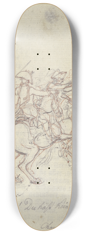 Daniel Nikolaus Chodowiecki - Eine Gruppe von Soldaten zu Pferde, nach rechts sprengend 8.25 inch art skate deck