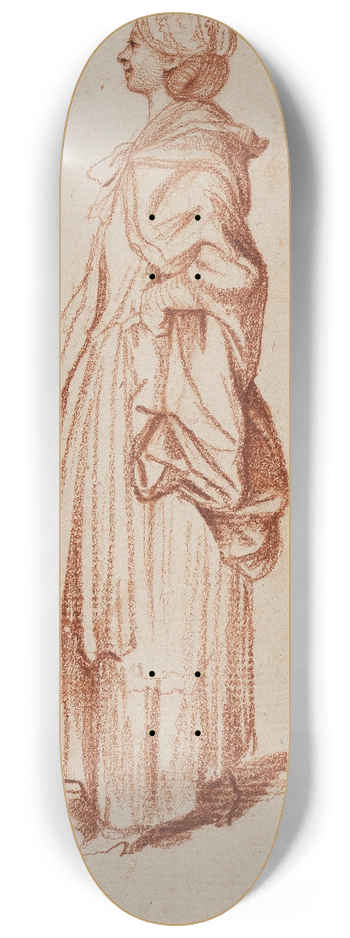 Daniel Nikolaus Chodowiecki - Stehende Dame im Profil nach links 8.25 inch art skate deck