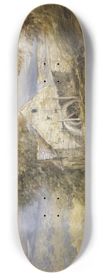 David Cox - Overshot Mill, North Wales 8.25 inch art skate deck