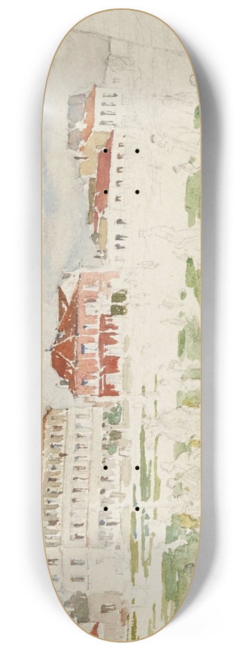 Frdric Houbron - Paysage de la banlieue de Paris 8.25 inch art skate deck