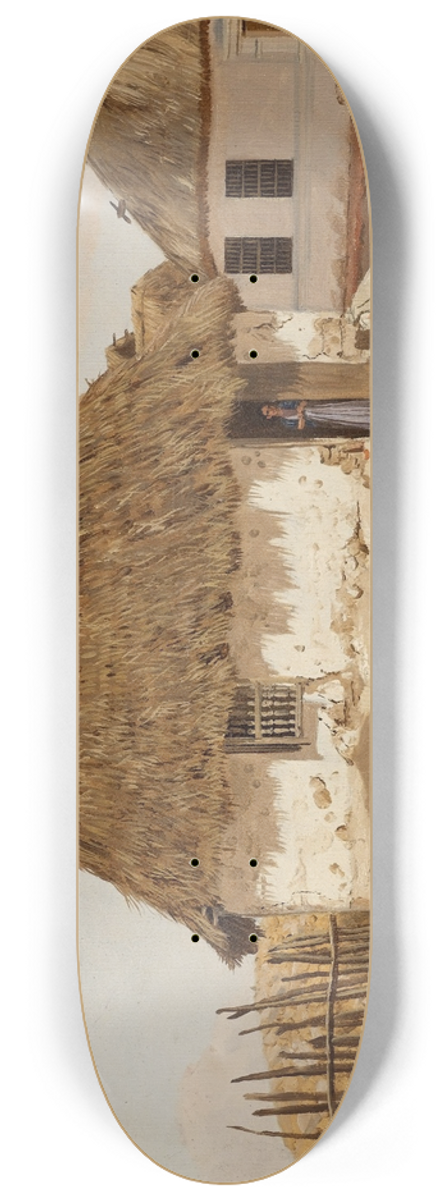 Frederic Edwin Church - Colombia, Barranquilla, Two Houses 8.25 inch art skate deck