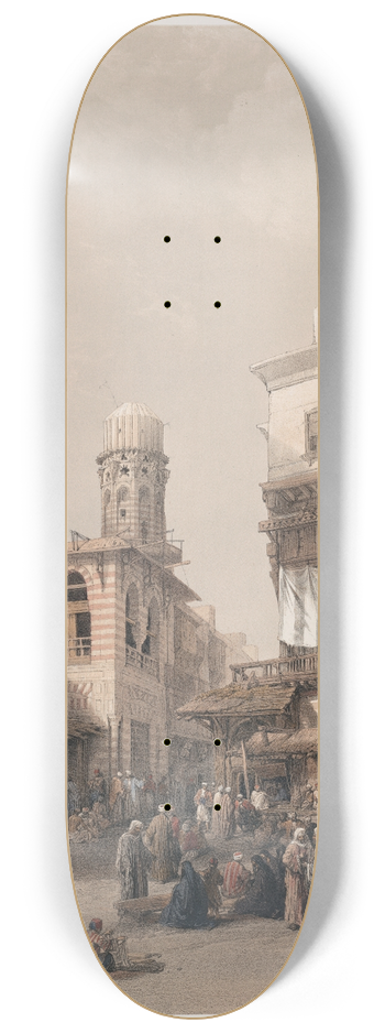 David Roberts - Bazaar of the coppersmiths, Cairo. 8.25 inch art skate deck