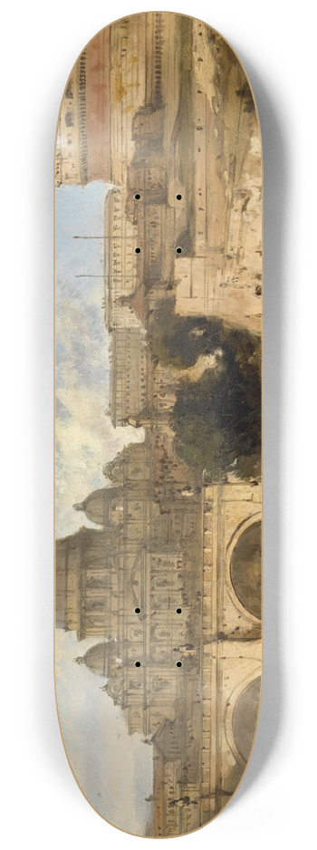 David Roberts - Castle And Bridge Of St. Angelo, Rome 8.25 inch art skate deck