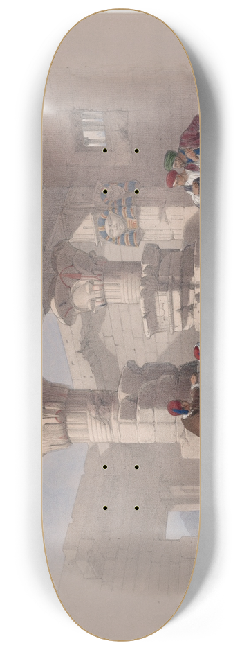David Roberts - Dayr el Medeeneh [Dayr al-Madnah], Thebes. 8.25 inch art skate deck