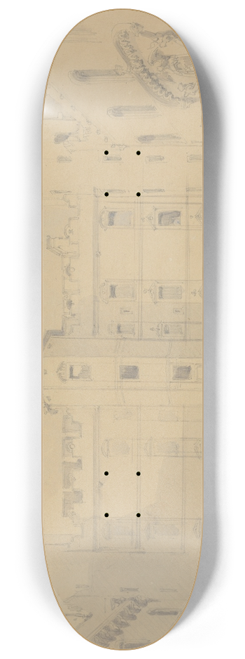 David Roberts - Linlithgow Palace Courtyard, West Lothian 8.25 inch art skate deck