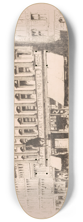 David Young Cameron - Tontine Building, Glasgow 8.25 inch art skate deck