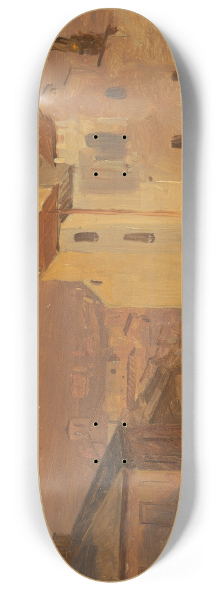 Frederic Edwin Church - Rooftops, Rome, Italy 8.25 inch art skate deck