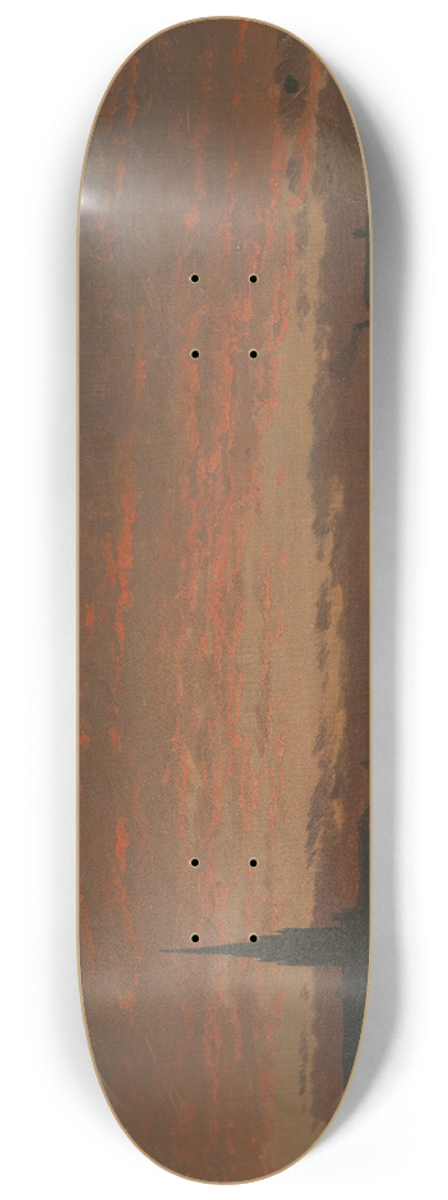 Frederic Edwin Church - Sunset at Hudson, New York 8.25 inch art skate deck