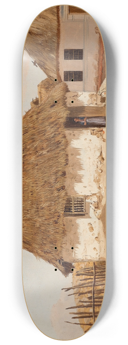 Frederic Edwin Church - Two Houses in Barranquilla, Colombia 8.25 inch art skate deck