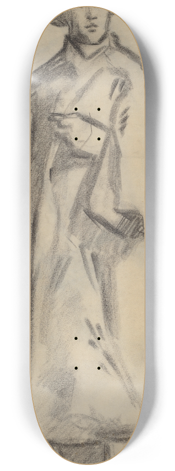 douard Manet - Man Wearing a Cloak (recto) 8.25 inch art skate deck