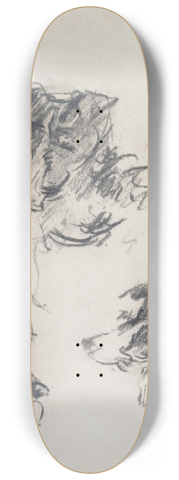douard Manet - Ttes de chiens 8.25 inch art skate deck