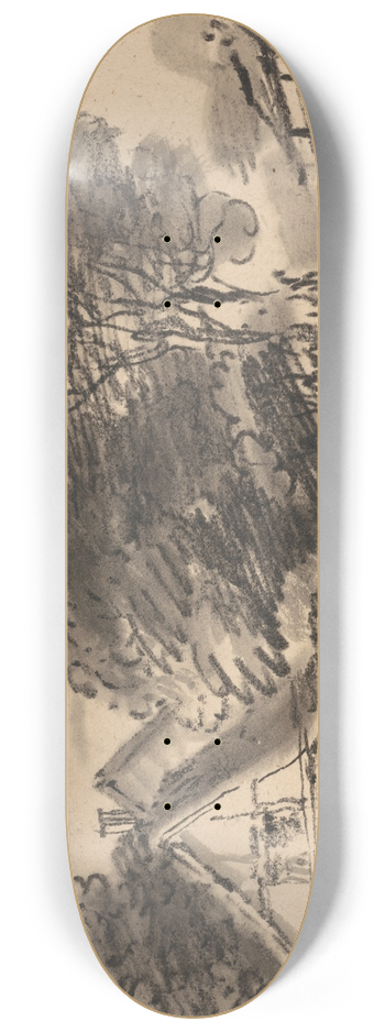 Dr. Thomas Monro - Cottage amongst Trees 8.25 inch art skate deck