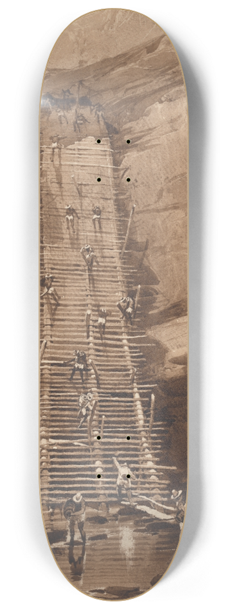 Frederick Catherwood - Well at Bolonchen, Yucatan 8.25 inch art skate deck