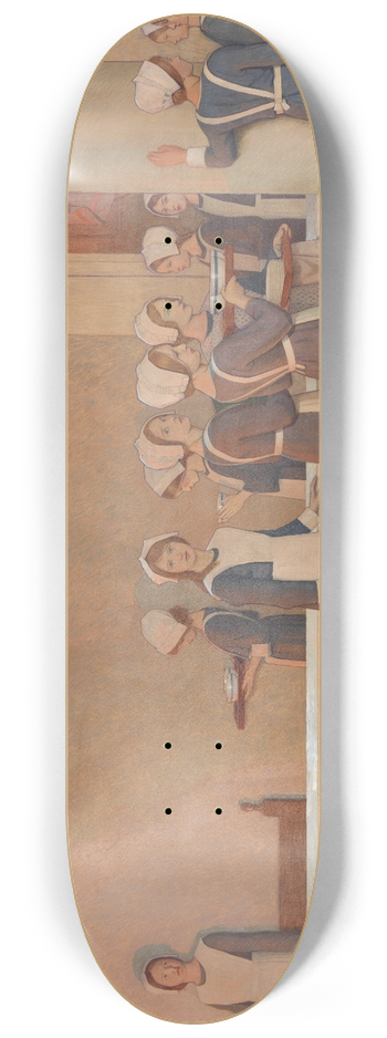 Frederick Cayley Robinson - Orphan Girls in the Refectory of a Hospital, Proceeding to Their Place at the Table 8.25 inch art skate deck