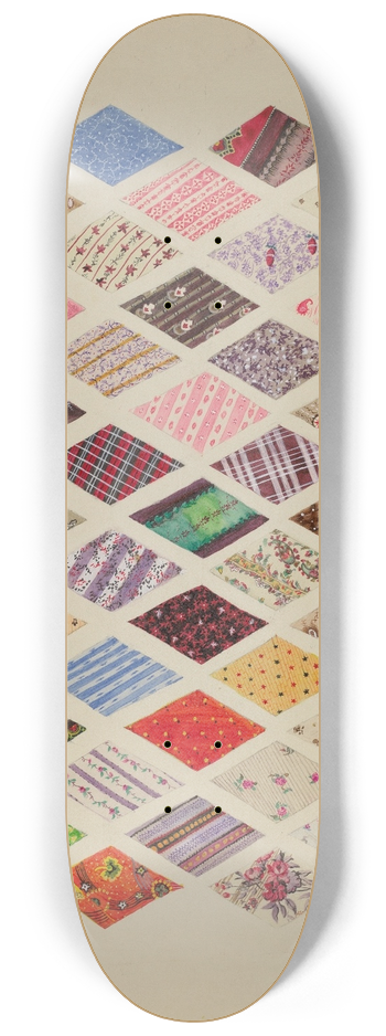 Edith Magnette - Patches of Diamond Patchwork Quilt 8.25 inch art skate deck