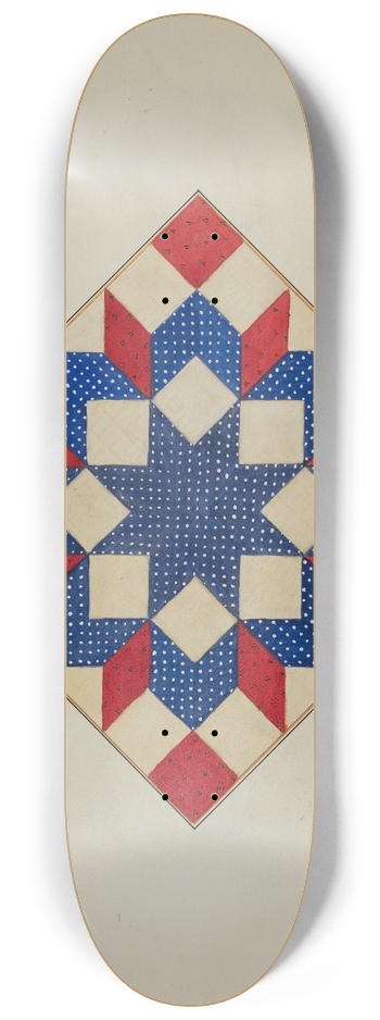 Edith Towner - Quilt  Double Star 8.25 inch art skate deck
