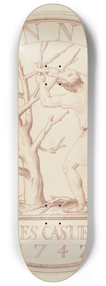 Edm Bouchardon - Ein Bauer, einen Baum beschneidend 8.25 inch art skate deck