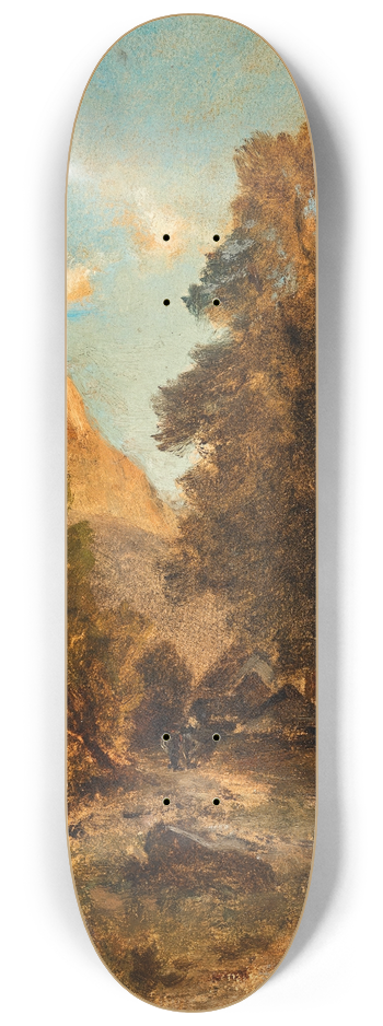 Eduard Peithner von Lichtenfels - A Village 8.25 inch art skate deck