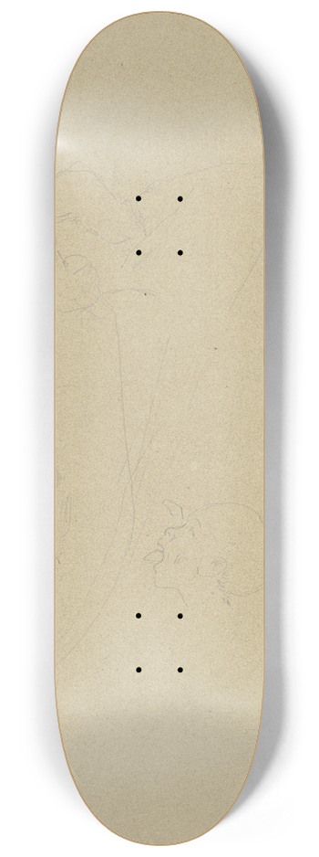 Eduard von Steinle - Studienblatt; Vier grimassierende Kpfe 8.25 inch art skate deck