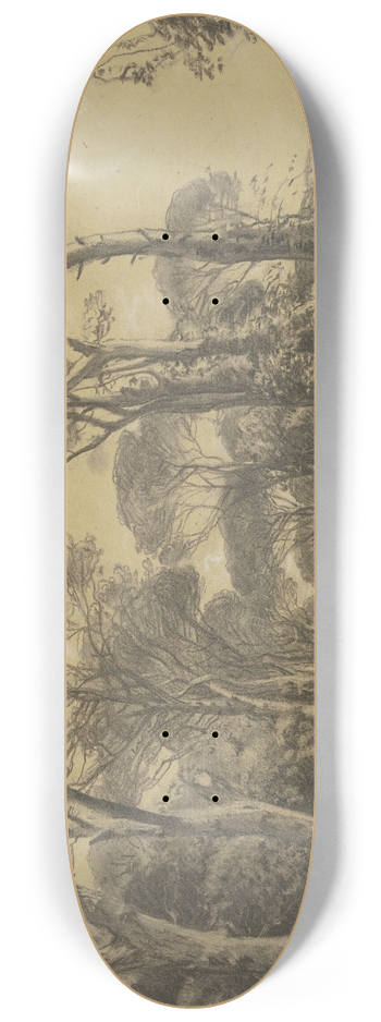 Eduard Wilhelm Pose - Pinienwald mit einem Bffelkarren 8.25 inch art skate deck