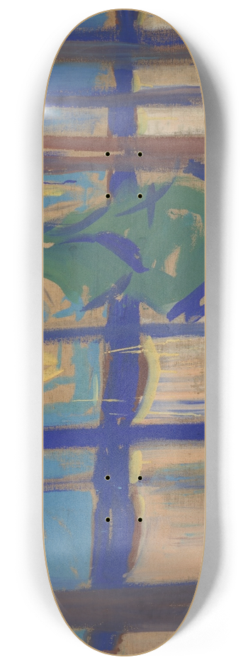 Edvard Munch - Beach Landscape with Trees and Boats 8.25 inch art skate deck
