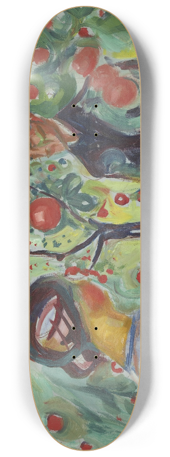 Edvard Munch - Beneath the Red Apples 8.25 inch art skate deck