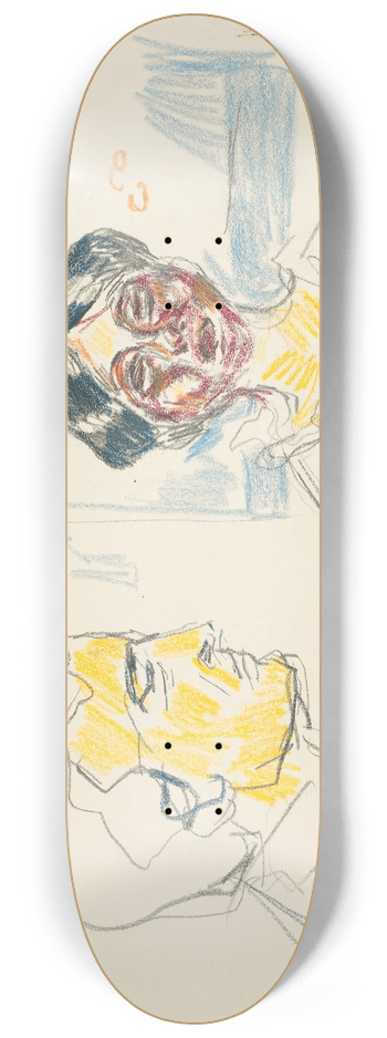 Edvard Munch - Kvinne og selvportrett i profil 8.25 inch art skate deck
