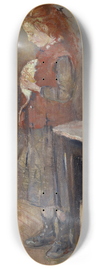 Edvard Munch - Redhaired Girl with White Rat 8.25 inch art skate deck
