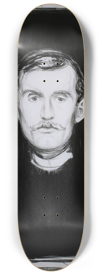 Edvard Munch - Self-portrait 8.25 inch art skate deck