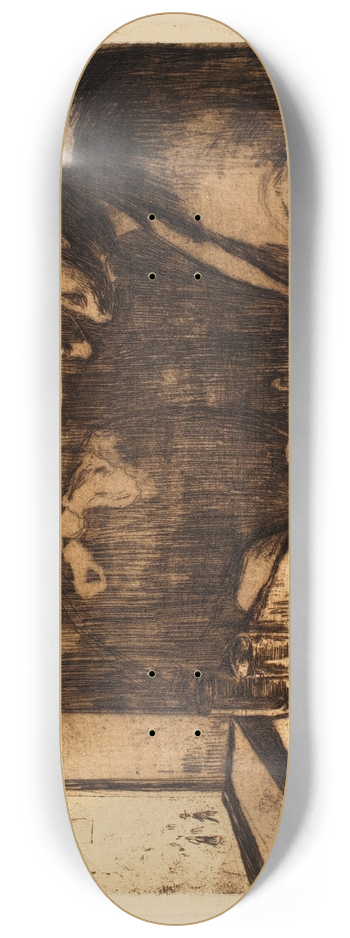 Edvard Munch - Tte--tte 8.25 inch art skate deck