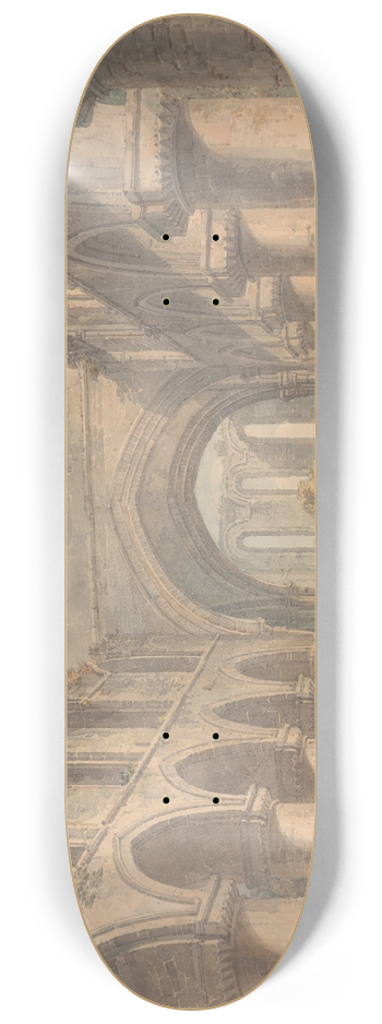 Edward Dayes - Buildwas Abbey, Shropshire 8.25 inch art skate deck