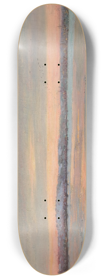 Edward Emerson Simmons - Winter Twilight on the Charles River 8.25 inch art skate deck