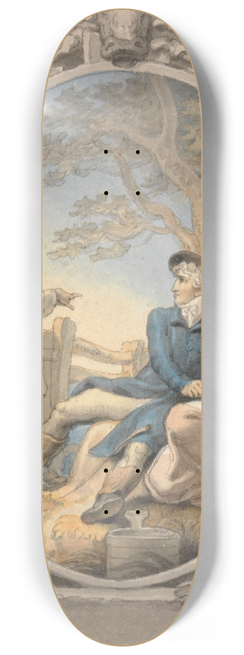 Edward Francis Burney - Design in Color for a Bookplate 8.25 inch art skate deck
